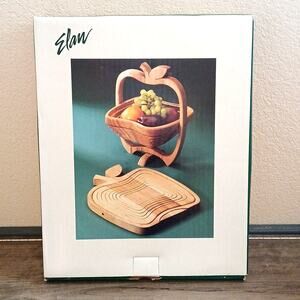 Apple Shaped Suspended wooden fruit bowl 1999 Elan Vintage NEW